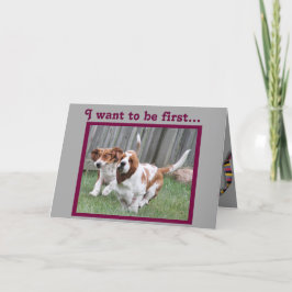 Lönsamt "Fars dag"-kort med cute Runding Bassets Kort
