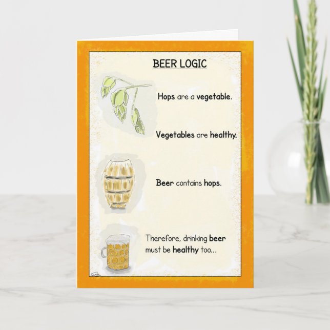 Lönsamt födelsedagskort: Beer Logic-Tecknad Kort (Framsida)