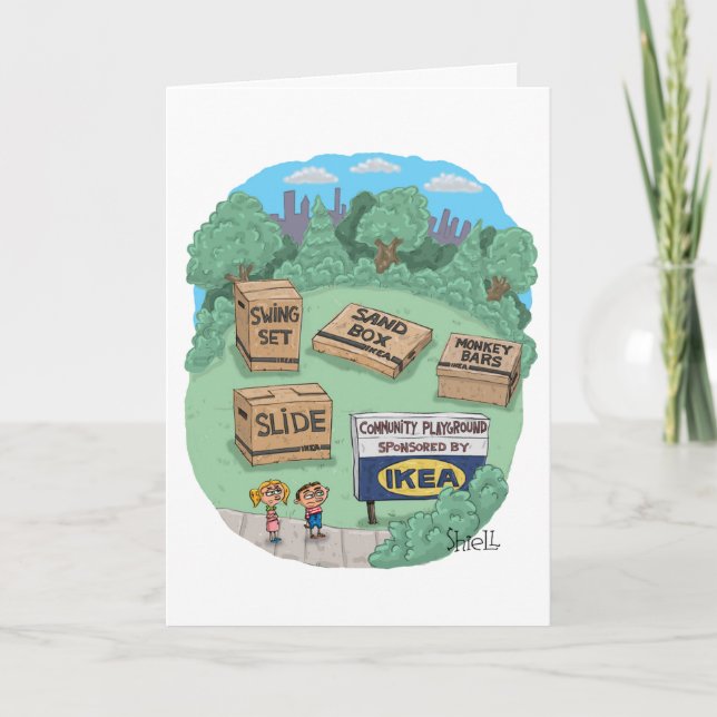 Lönsamt födelsedagskort för Ikea och DIY fläkt. Kort (Framsida)