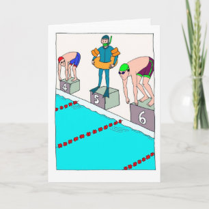 Lönsamt födelsedagskort för Novice Swimmer Kort