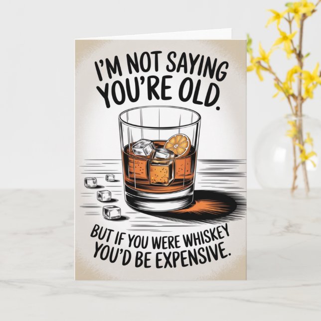 Lönsamt födelsedagskort för Pappa Grandpa Whiskey  Kort (Gul blomma)