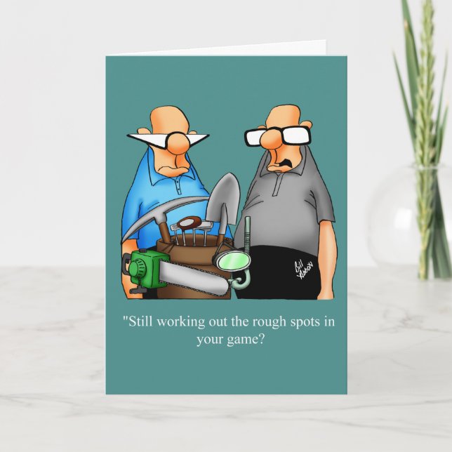 Lönsamt födelsedagskort Golf Humor kort för honom (Framsida)