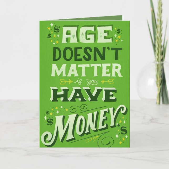 Lönsamt födelsedagskort kort (Framsida)