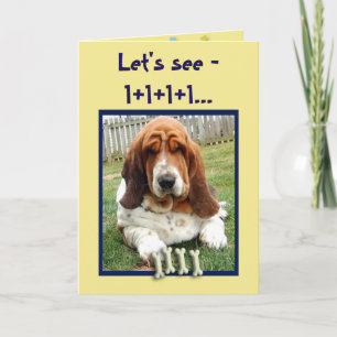 Lönsamt födelsedagskort med basset Hound & Bones Kort