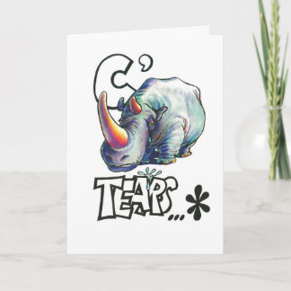 Lönsamt födelsedagskort med rhino kort