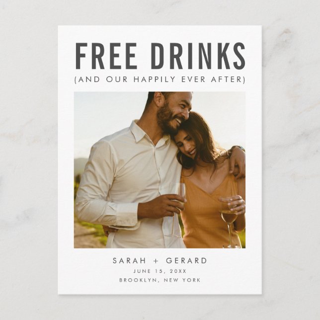 Lönsamt fotot QR-kodbudget Bröllop spara datum Meddelande Vykort (Framsida)