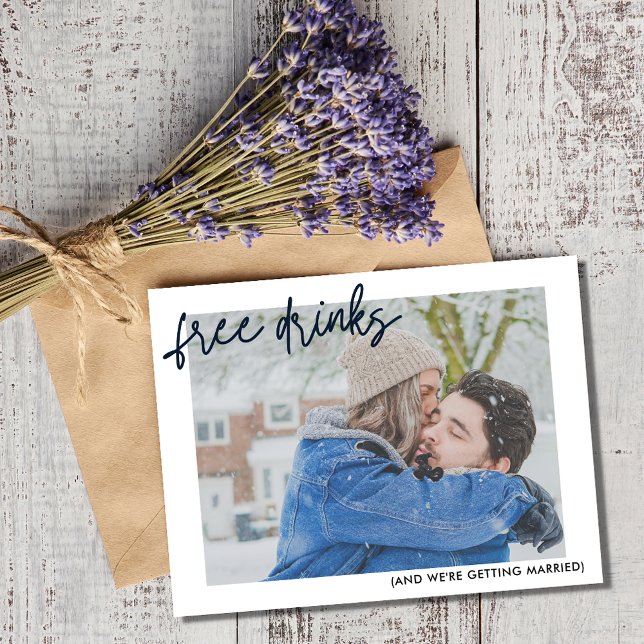 Lönsamt gratis foto Bröllop spara datum Meddelande Vykort (Funny Free Photo Wedding Save the Date)