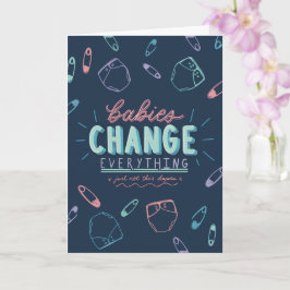 Lönsamt hälsningskort för babyskor kort