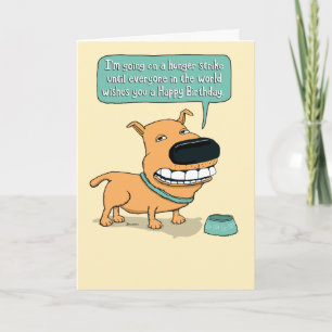 Lönsamt Hungrig Strejka Hund Birthday Kort