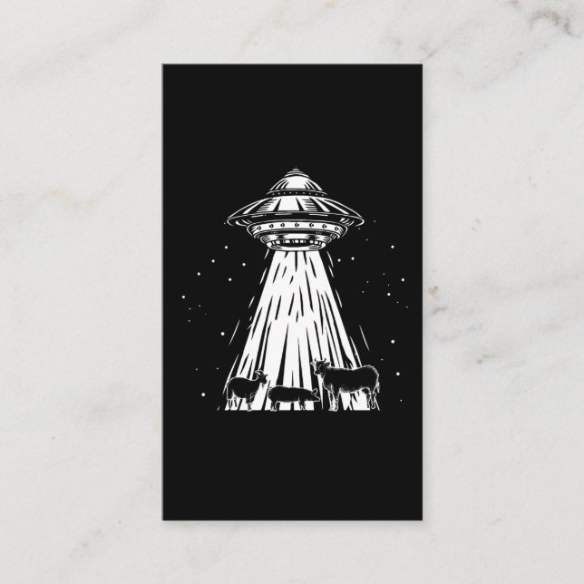 Lönsamt jordbruk Alien Cows UFO Abduction Farmer Visitkort (Framsida)