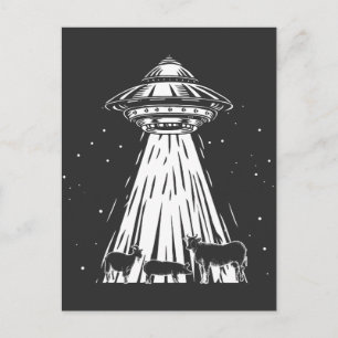 Lönsamt jordbruk Alien Cows UFO Abduction Farmer Vykort