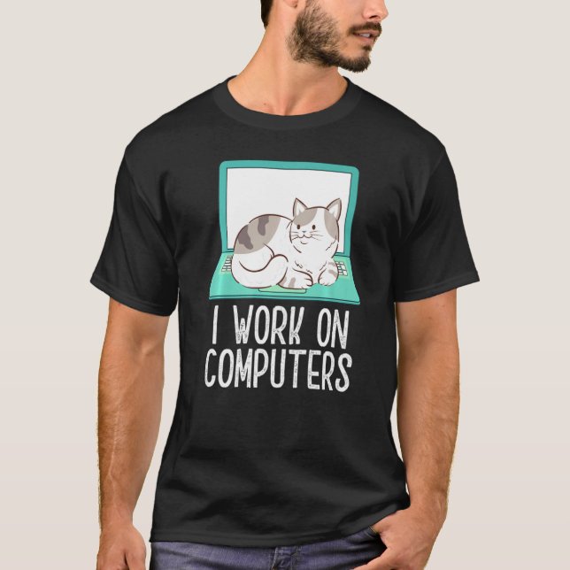 Lönsamt kattarbete hemifrån t shirt (Framsida)