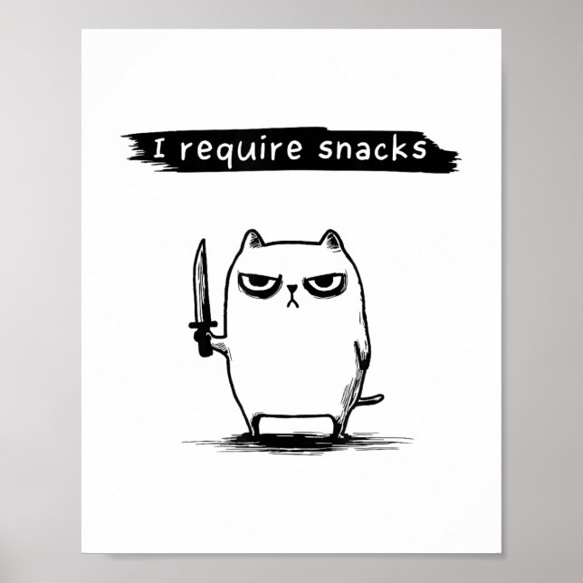 Lönsamt kattminne I Kräver Snacks design Manar Kvi Poster (Framsidan)
