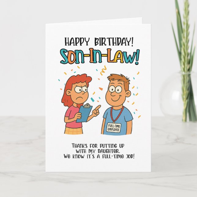 Lönsamt kort - Fullt-Time-medarbetarskämt (Framsida)