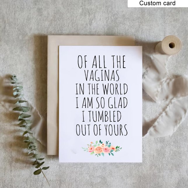 Lönsamt Mamma-födelsedagskort från Blommigten Dott Julkort (Funny Mom Birthday Card From Daughter Floral Print)