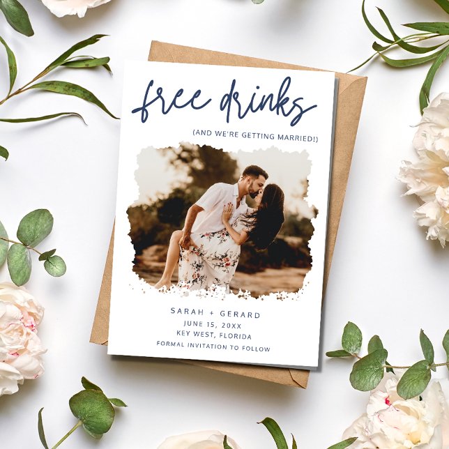 Lönsamt, minimalistiskt foto Bröllop spara datum Spara Datumet (Funny Minimalist Photo Wedding Save the Date)