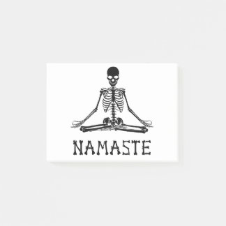 Lönsamt Namaste Skeleton Yoga Skull Halloween Te Post-it Block