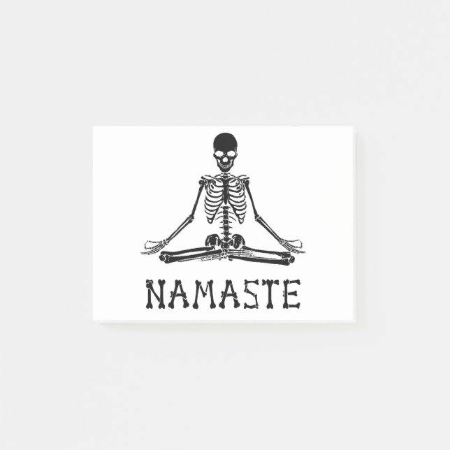 Lönsamt Namaste Skeleton Yoga Skull Halloween Te Post-it Block (Framsida)