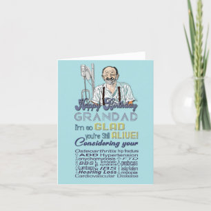 Lönsamt och Sarcastic Birthday Card för farfar Tack Kort