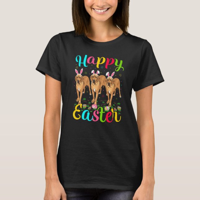 Lönsamt Påskägg Bunny Great dane Hund Glad påsk T Shirt (Framsida)