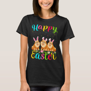 Lönsamt Påskägg Bunny Pomeranian Hund Glad påsk T Shirt