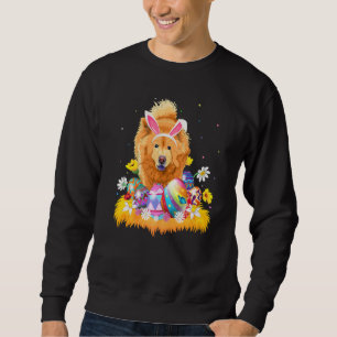 Lönsamt Påskägg Chow Chow Hund Påsk Söndag Lång Ärmad Tröja