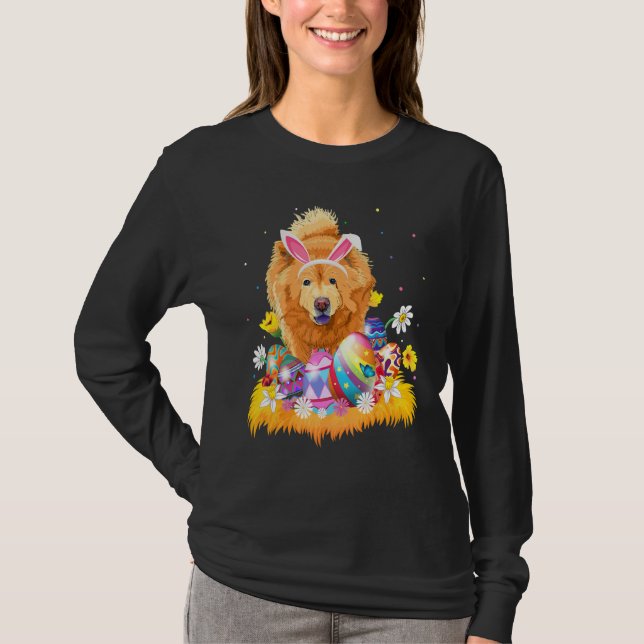Lönsamt Påskägg Chow Chow Hund Påsk Söndag T Shirt (Framsida)