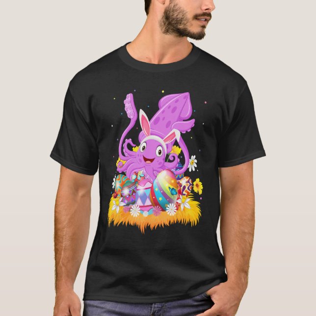 Lönsamt Påskägg Cute Squid Påsk Söndag T Shirt (Framsida)
