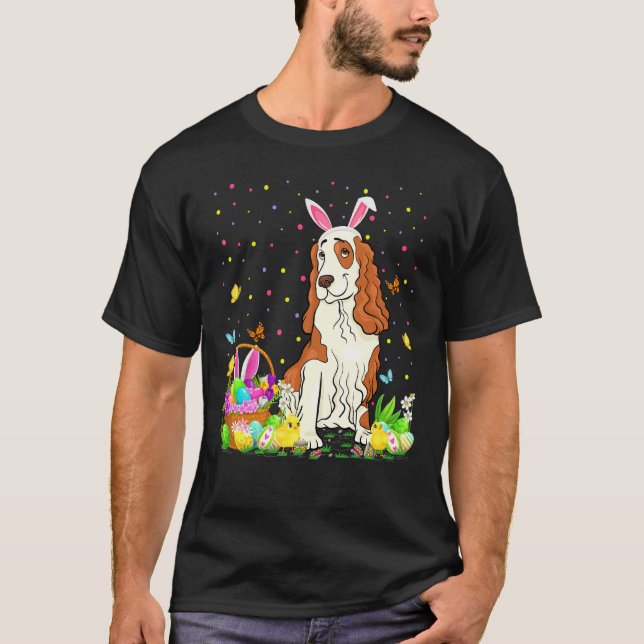 Lönsamt Påskägg Hunting Cocker Spain Hund Påsk T Shirt (Framsida)