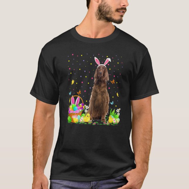 Lönsamt Påskägg Jakt på Irish Setter Hund Påsk S T Shirt (Framsida)