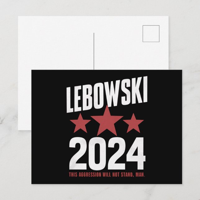 Lönsamt politiskt val i Namn Lebowski Vykort (Fram/baksida)