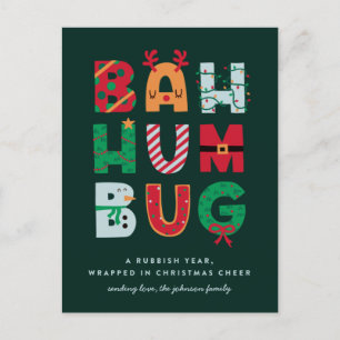 Lönsamt Rubbish Bah Humbug Helgdag Card Helg Vykort
