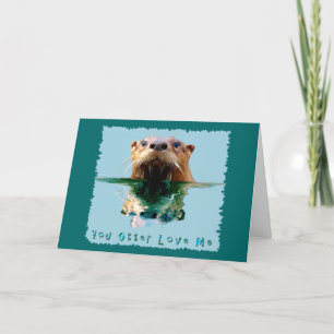 Lönsamt SEA OTTER-hälsningskort Helgkort