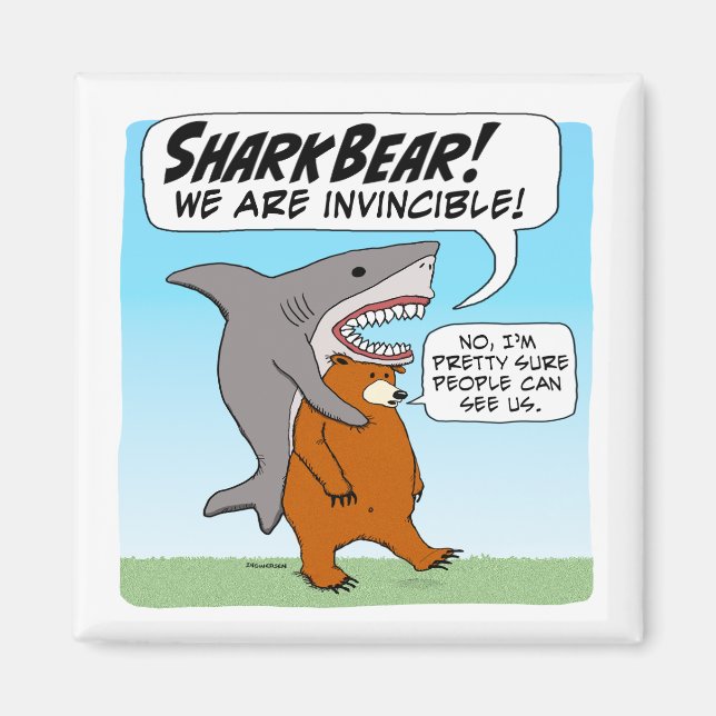 Lönsamt Shark and Bear Team upp som SharkBear Magnet (Framsidan)