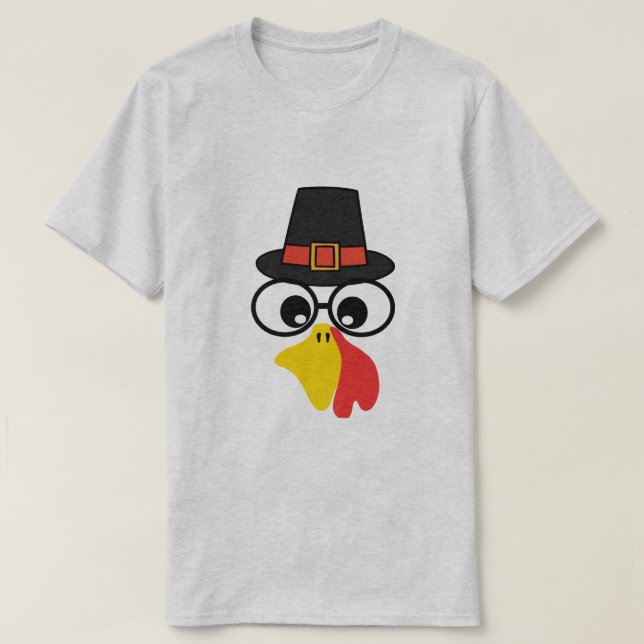Lönsamt Turkiet Ansikte för Thanksgiving T Shirt (Design framsida)