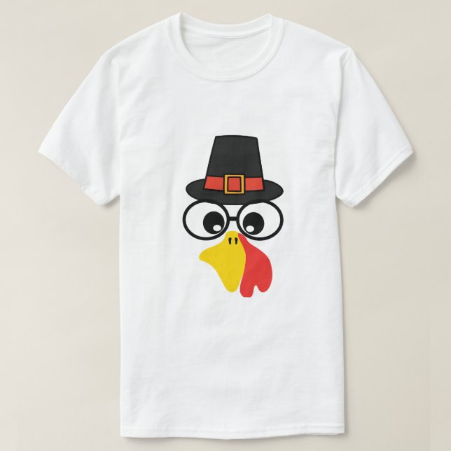 Lönsamt Turkiet Ansikte för Thanksgiving T Shirt (Design framsida)