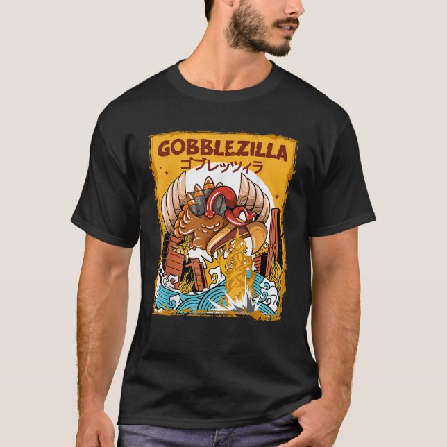 Lönsamt Turkiet Gobblezilla Outfit for Thanksgivin T Shirt (Framsida)