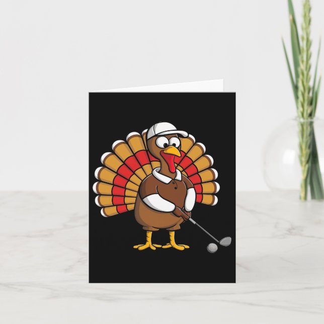 Lönsamt Turkiet med Golf Thankful Thanksgiving Gol Kort (Framsida)