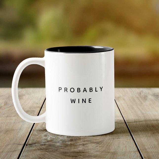 Lönsamt Vin Trendig Typografi - minimalistisk Två-Tonad Mugg (Skapare uppladdad)