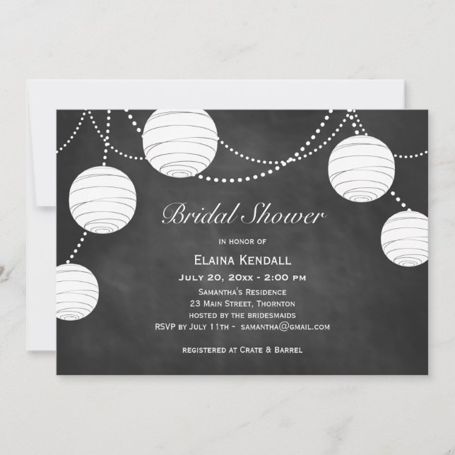 Löntänder i Party på krita Inbjudningskort för möh (Framsida)