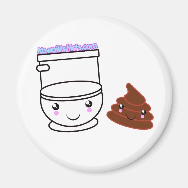 Loo & Poo Kawaii kompisar t-shirts med mera Magnet (Framsidan)