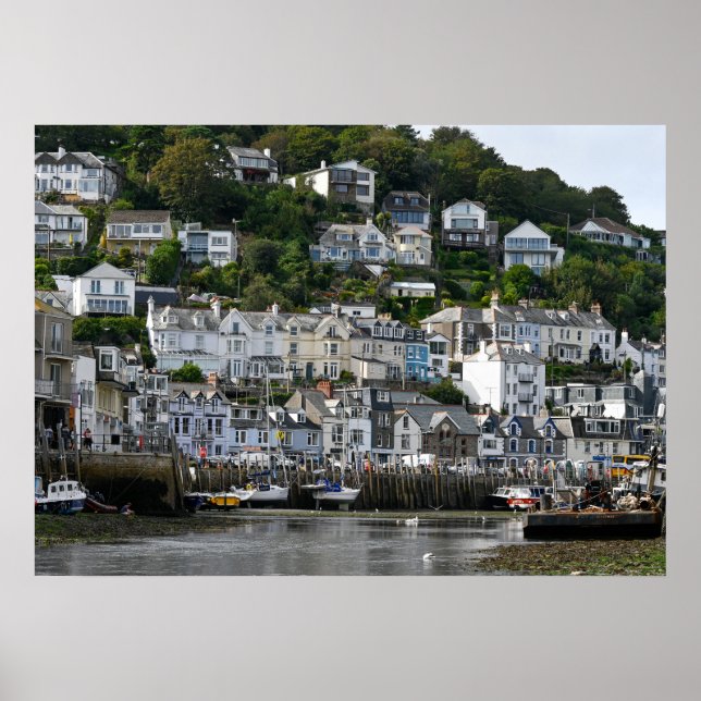 Looe Cornwall hamnstad havsutsikt  Poster (Framsidan)
