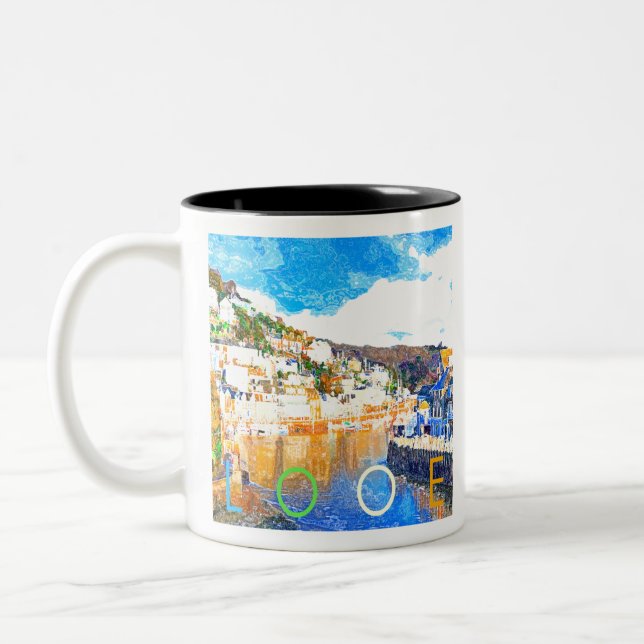 Looe - Cornwall UK Två-Tonad Mugg (Vänster)