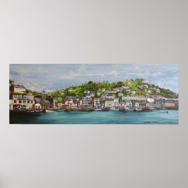 Looe harbor-utskrift på arbetsyta poster (Framsidan)
