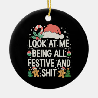 Look At Me Being All Festive And Christmas Xmas Julgransprydnad Keramik
