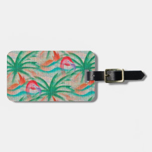 Look för FlamingopalmträdBurlap Bagagebricka