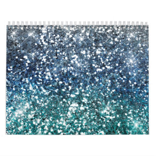 Look för glitter för silverkrickablått kalender