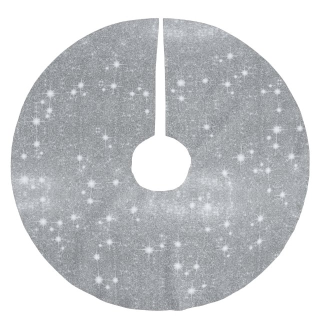 Look för metall för silverglittergnistra metallisk julgransmatta borstad polyester (Framsidan)