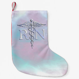 Look för pärla för mor för Caduceus för kroms Liten Julstrumpa