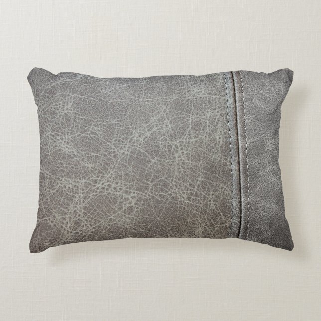 Look för snyggtgråttläder prydnadskudde (Framsidan)